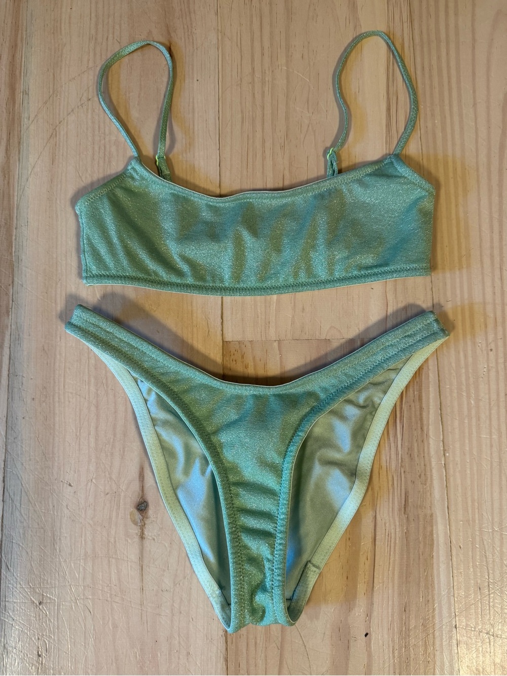 Triangl Green Sparkle Bikini Set